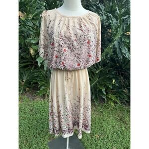 Vintage 70s Prairie Boho Floral Dress Cottage Core Size Small Whimsical 80s